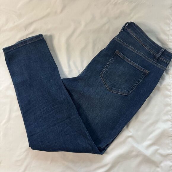 J Jill High Rise Straight Leg Jeans Size 14 Stretch Whisker Casual Dark Wash - Picture 9 of 10